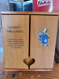 Raggedy Ann & Andy Wooden Jewelry / Trinket Box