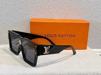 Louis Vuitton Women’s 6007 Oversized Square Black Logo Sunglasses, Gray Tinted