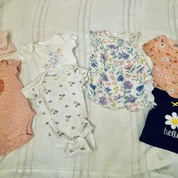 6 Newborn onesies for Girls + 1 hat