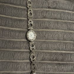Vintage Gruen marcasite hugs and kisses watch