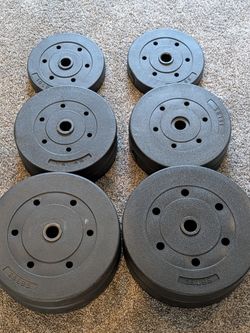 Weight Plates and Barbell Set - 180 lbs Plates