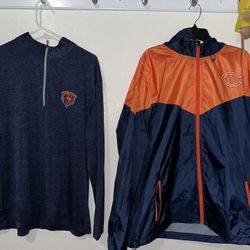 Chicago Bears rain jacket and sweatshirt (and free hat)