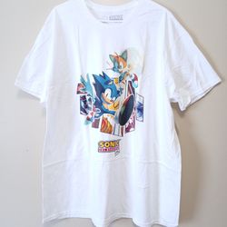Sonic The Hedgehog Comic Collection white graphic T Shirt size 2XL NEW 