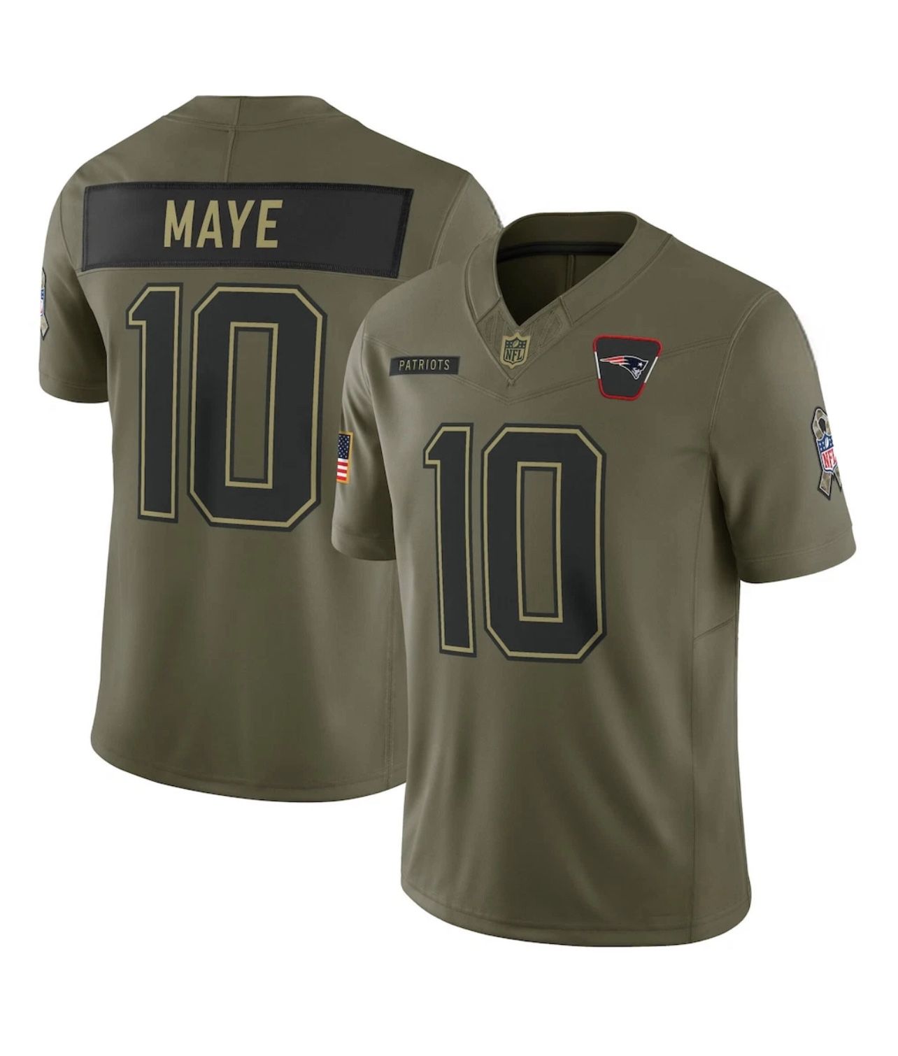 New England Patriots #10 MAYE Military green Salute To service
