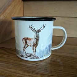 Gentlemen's Hardware Deer Enamel Mug. 17 fl.oz / 500 ml. Ultralight Durable. Camping Fishing Outdoors! 5.5x4".

Heed the call of the wild,!