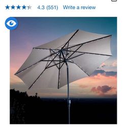 Sunvilla 10' Round Solar LED Market Umbrella