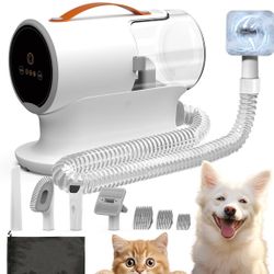 AIRROBO Dog Grooming Vacuum Kit with Pet Clippers, 12000Pa Dogs Vacuum for Shedding Grooming, 5 Grooming Tools Home Cleaning in 1, 2L Dust Cup Low Noi