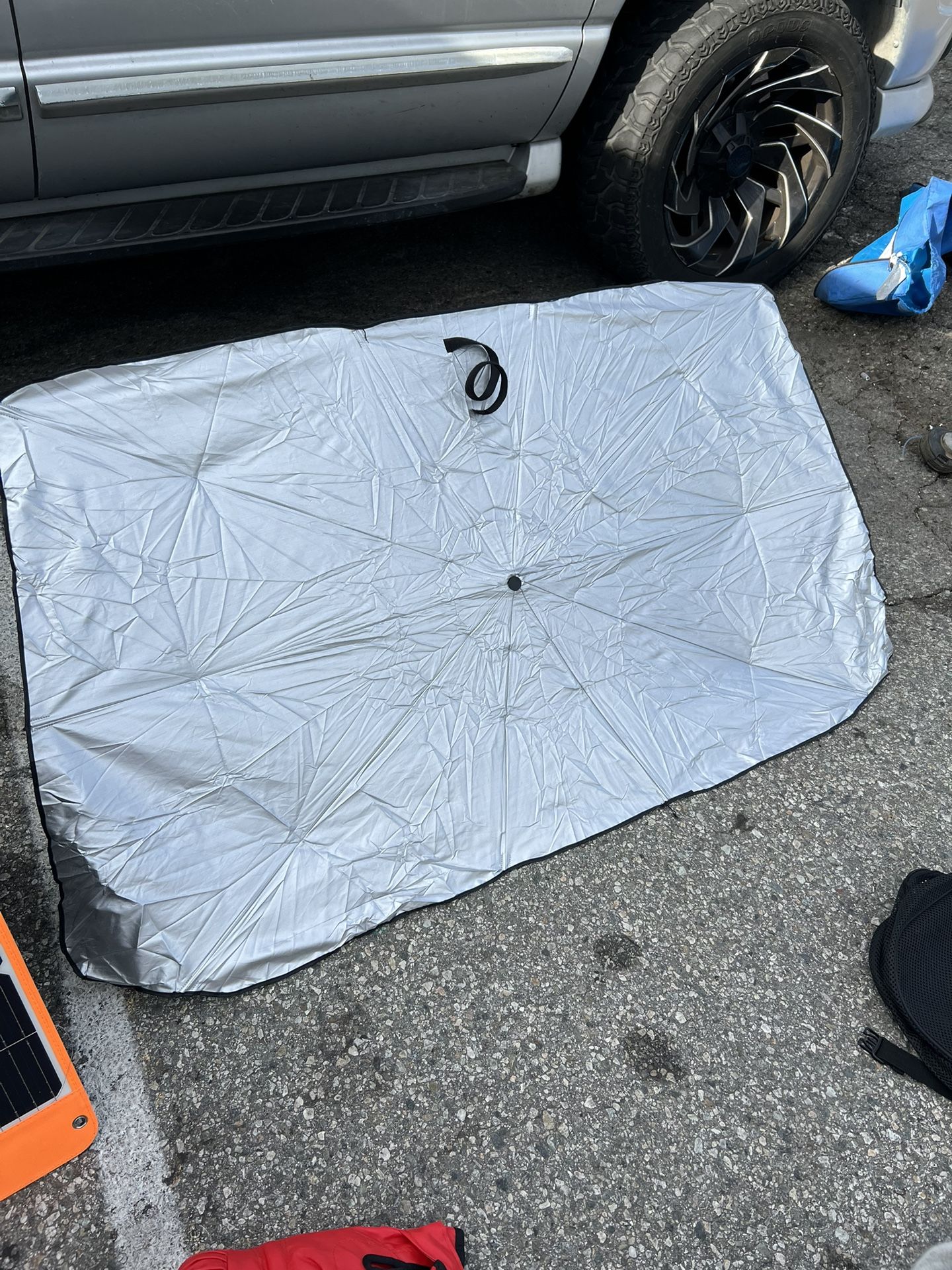 New Car Truck Windshield Sun Shade Umbrella , 24” X 55” Front Window Cover Visor Blind Retracted