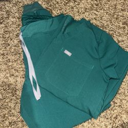 Figs - Hunter Green Small Top/Medium Pants