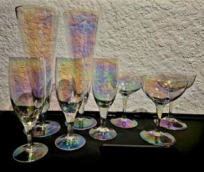 1950's Rainbow Glass Set
