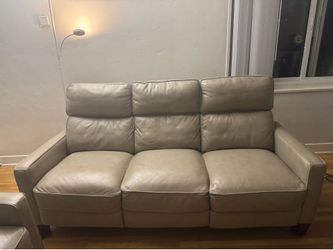 Electric reclining leather couch set