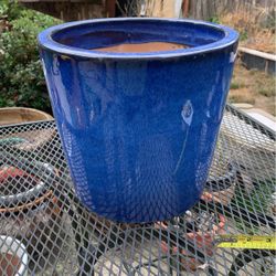 Brand New Large Blue Ceramic Planter Pot