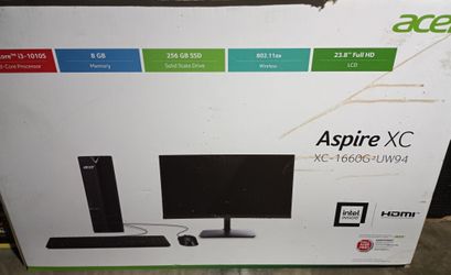 Brand New! Acer Aspire XC-1660G-UW94 Desktop Computer with 23.8" display