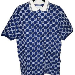 Gucci GG Supreme Logo embroidered Polo Shirt 