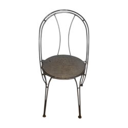 Metal Frame Chair With a Wooden Seat 