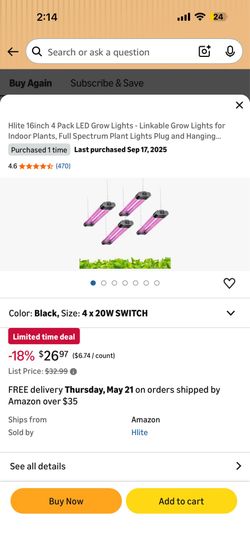 LED grow light set up 13 pack
