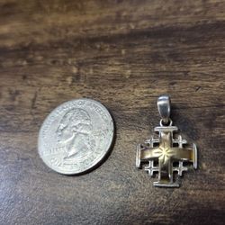 S925 Cross Pendant From Jerusalem 