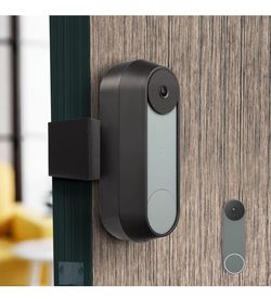 Wasserstein Anti-Theft Mount Compatible with Google Nest Doorbell Battery - No-Drill Installation (Black)