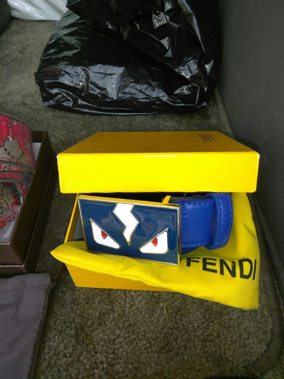 Blue Fendi belt