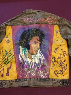 Hand painted Elvis jean jacket