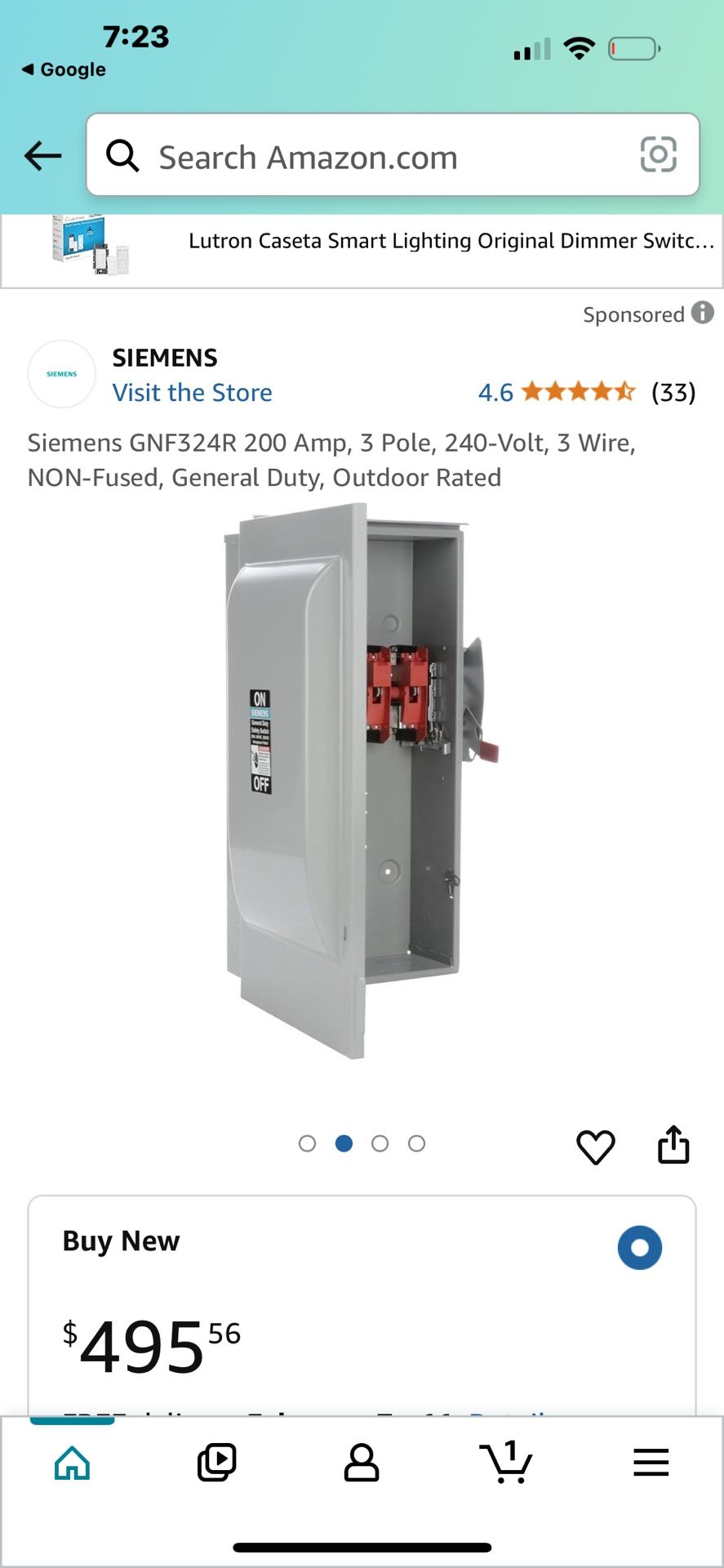 200 Amp Siemens GNF324R Safety Disconnect