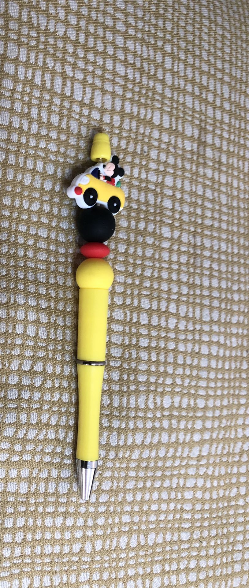 Disney Mickey Mouse beads pen . Color yellow  . Size 6”LX 1” W