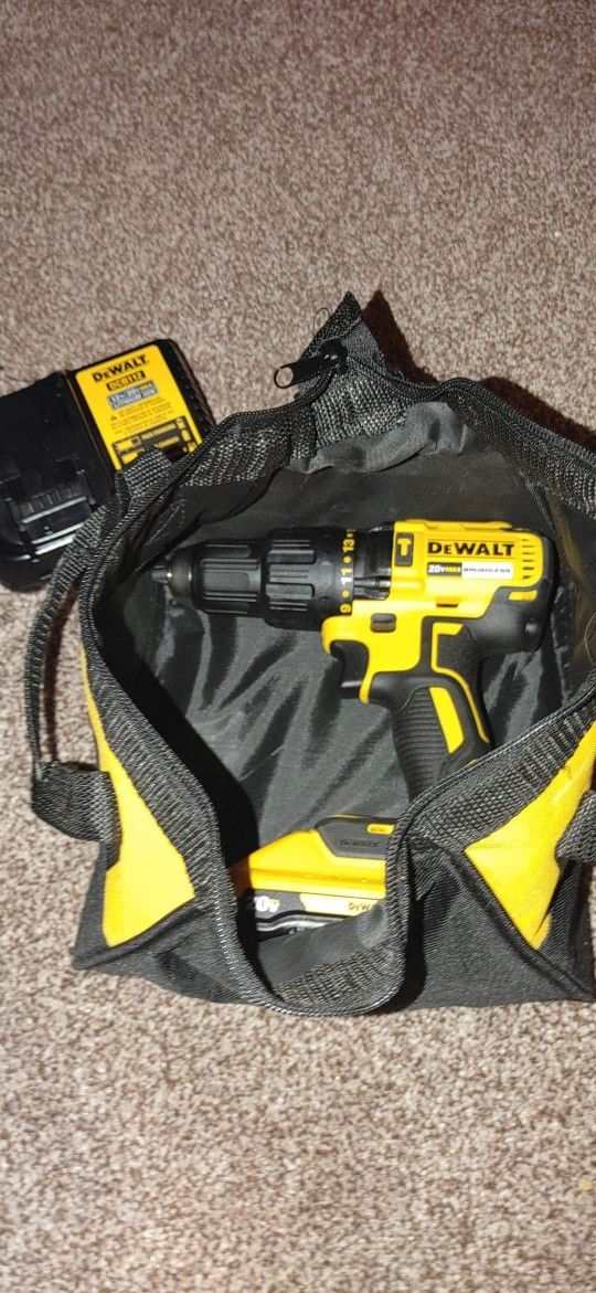 DeWalt Hammer Drill Driver -kit 20v 3AMPH🔋+ Charger + Tool Bag