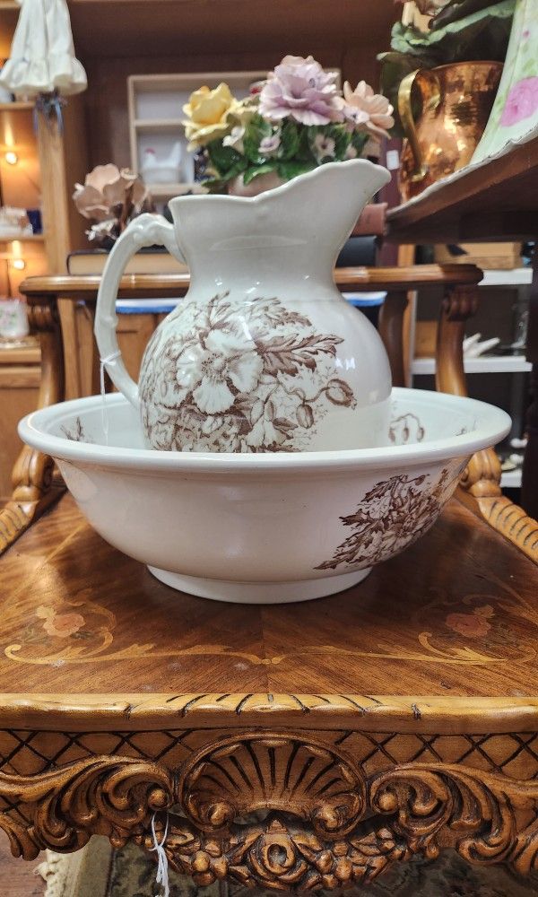 Antique Pitcher And Wash Basin