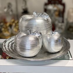 Apples set silver / home decoration kitchen