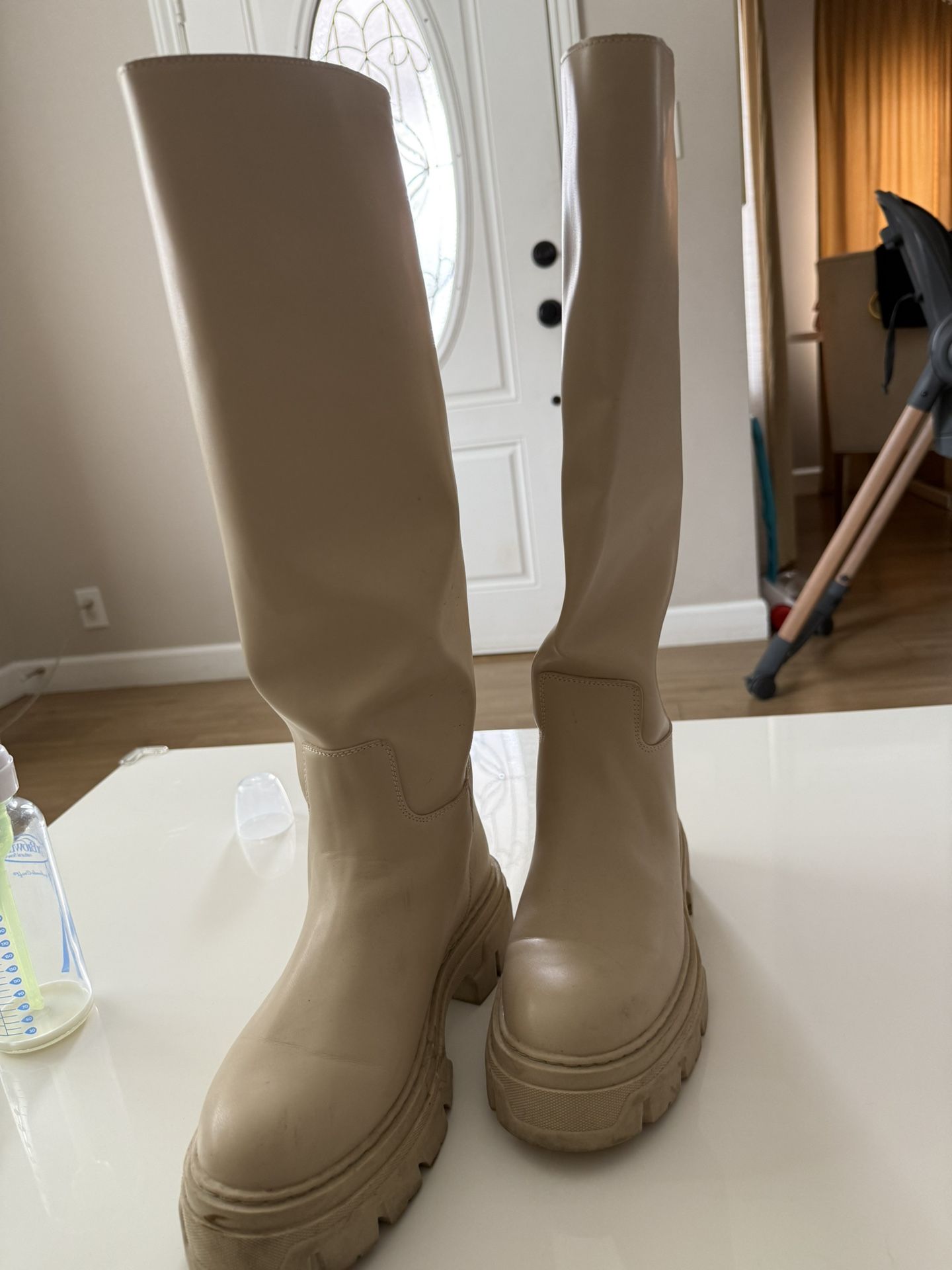 Beige rain Boots