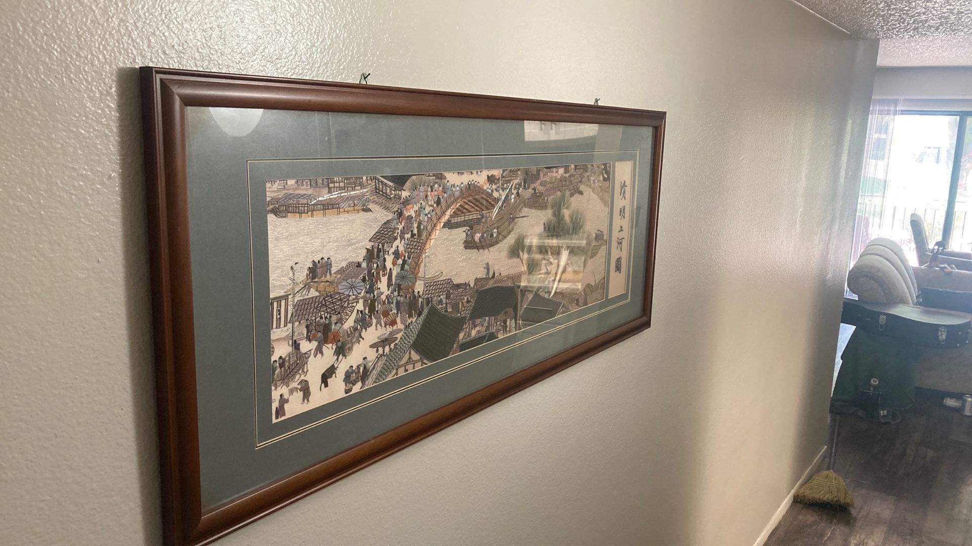 Framed Chinese embroidery art