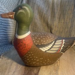 Vintage mallard duck cloth stuffed decor or doorstop 