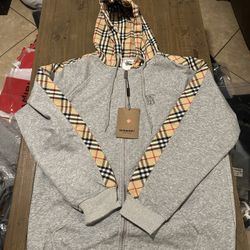 Burberry Zip Up Hoodie Size M,XL,2XL
