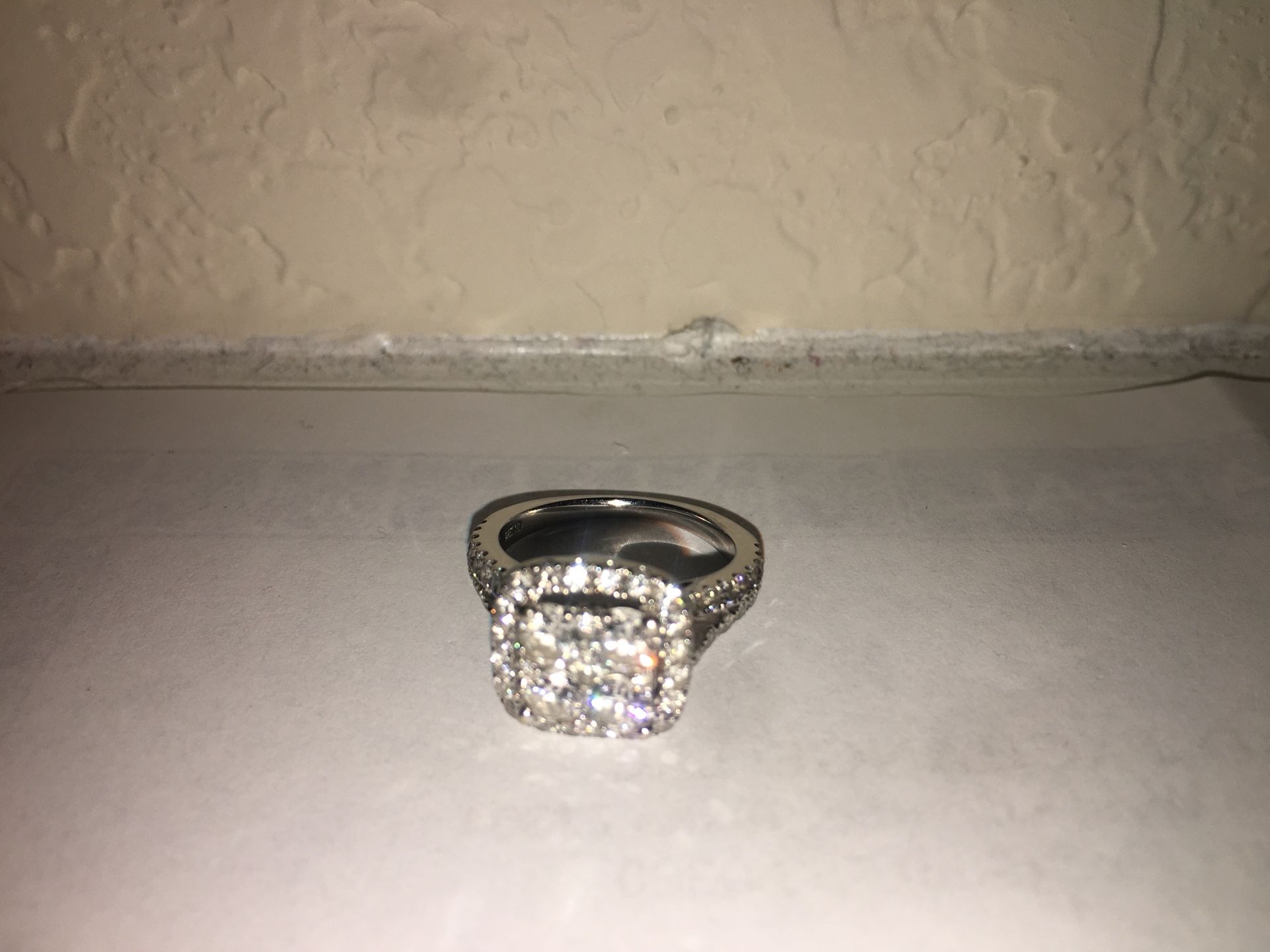 14K White Gold Engagement Ring