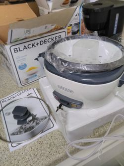 BLACK+DECKER 6-Cup Rice Cooker with Steaming Basket, White, RC506 - NEW