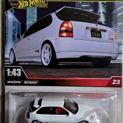 Hot Wheels Premium 2025 White Honda Civic TYPE R EK9 #23 1:43 Scale