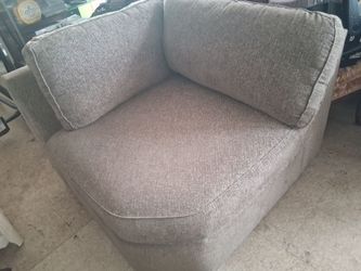 Gray Fabric Corner Sectional Seat