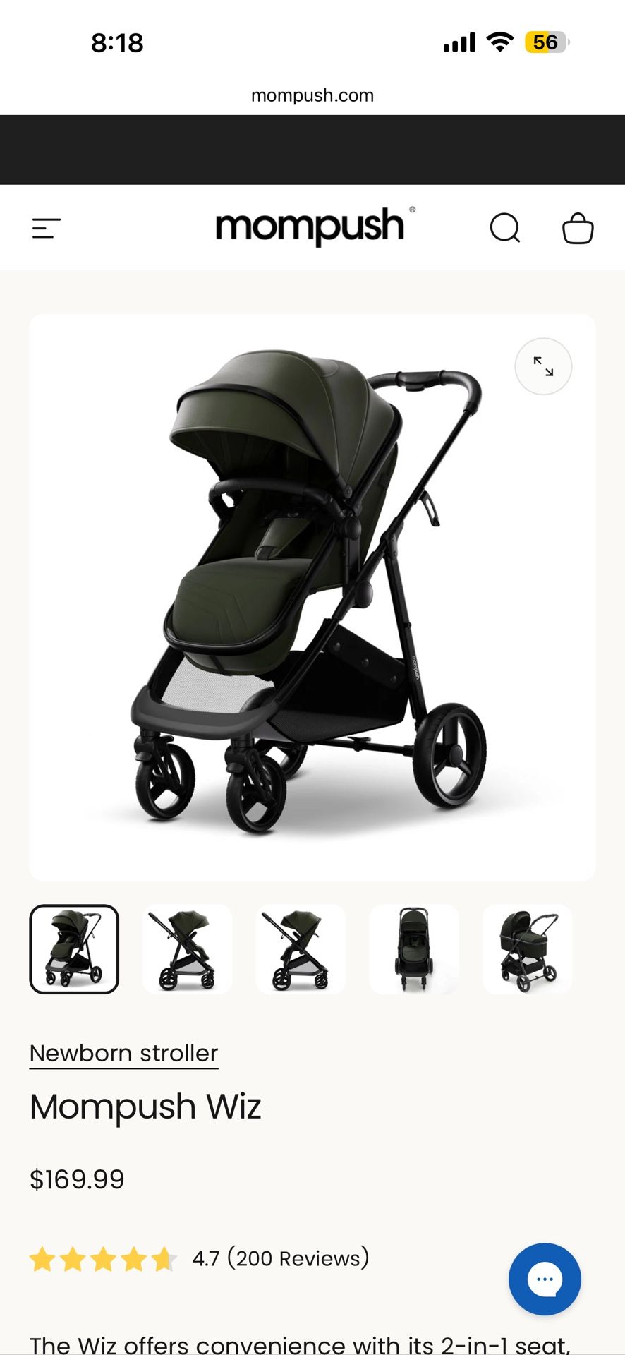 Mompush Stroller Wiz - Semi Nuevo