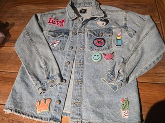 • Forever 21 Happy Daze Smiley Jean Jacket •
