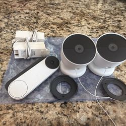 (2) Google Nest Cam (Battery) - Indoor and Outdoor Wireless Cameras 