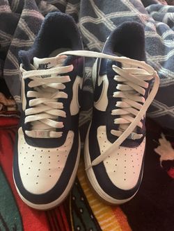 barley used navy blue dunks
