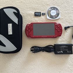Psp 2001 Red God of War w/ 7000+ Games Saved In The 128GB Memory Card