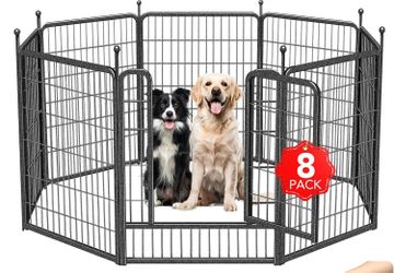 Dog Playpen Outdoor, 8 Panels 40" High Heavy Duty Metal Dog Pen, Pet Fence