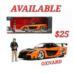 Jada Toys Fast & Furious 1:24 1995 Mazda Rx-7 Widebody Die-cast Car W/han's