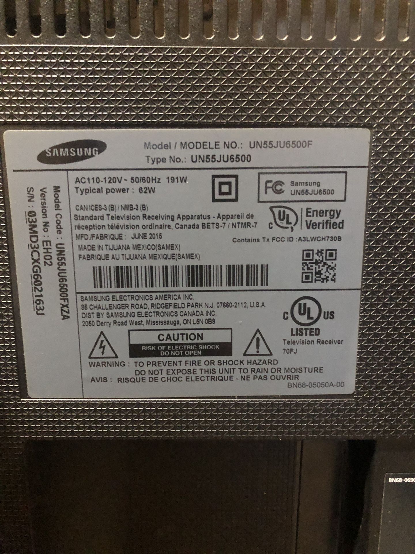 55” Samsung UN55JU6500F for Sale in Lrafb, AR OfferUp