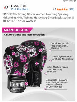 Boxing Gloves Women Punching Sparring Kickboxing MMA Training Heavy Bag 12 OZ