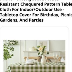 Green Checkered Table Cover Cloth