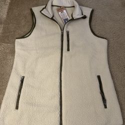 Women’s Eddie Bauer Size XXL Sherpa Fleece Full Zipper Vest New 