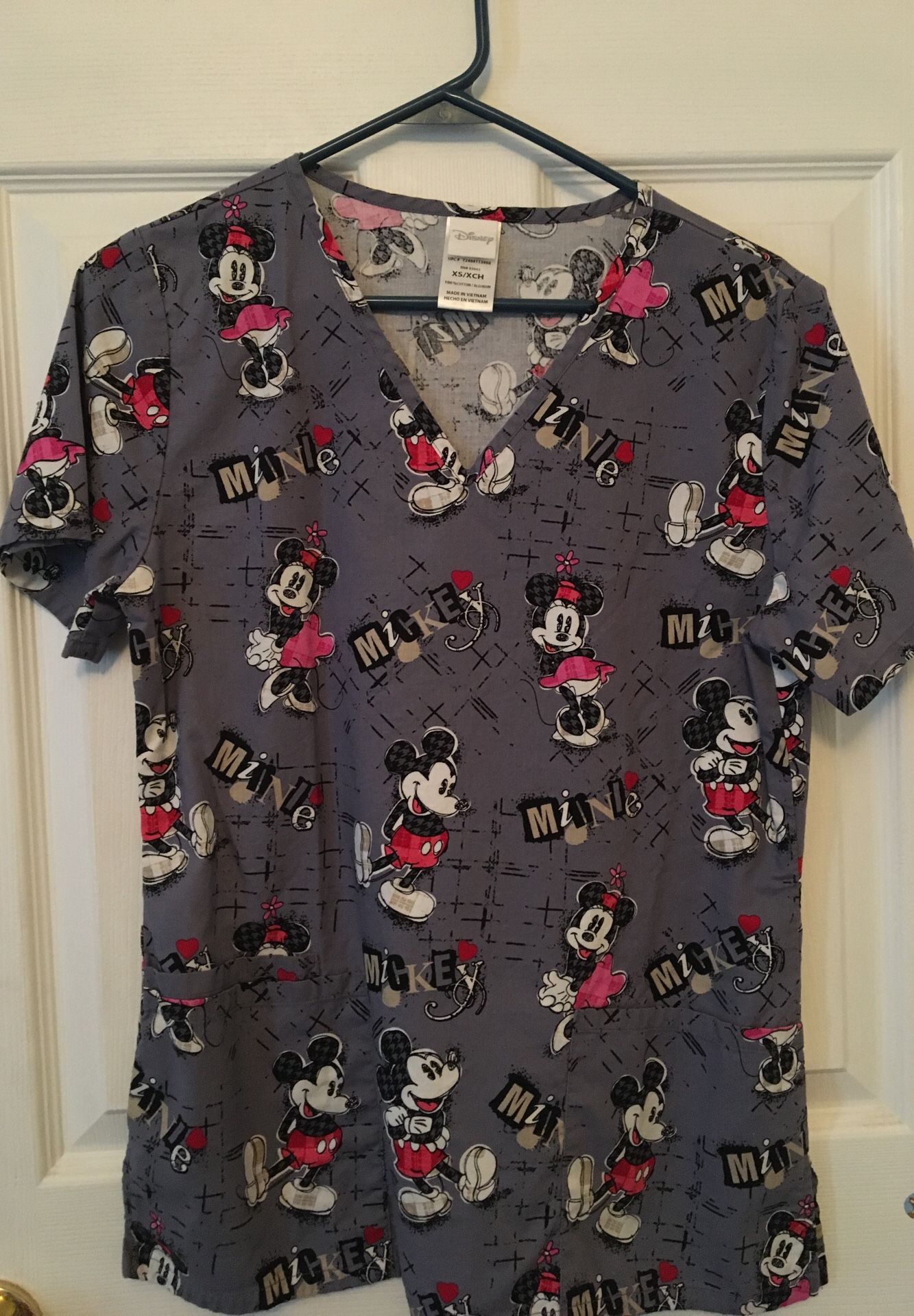 Mickey & Minnie Mouse Scrub Top