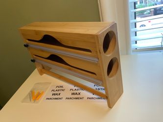 Bamboo Wrap Organizer with Paper Towel Holder
